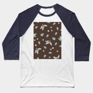 Retro pattern with leaves and berries Baseball T-Shirt